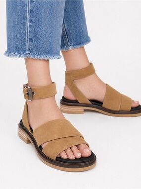 RAG & BONE Slayton Suede Sandals Brown Ankle Strap US 8